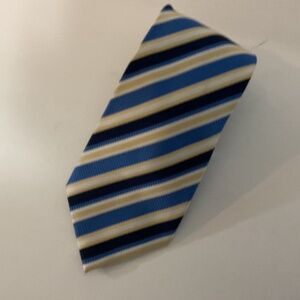 Men’s Donald J Trump Signature Collection Tie, Sky Blue/Navy/Gold/White Stripe